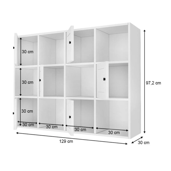 Βιβλιοθήκη Felix  χρώμα λευκό 129x30x97,2εκ.