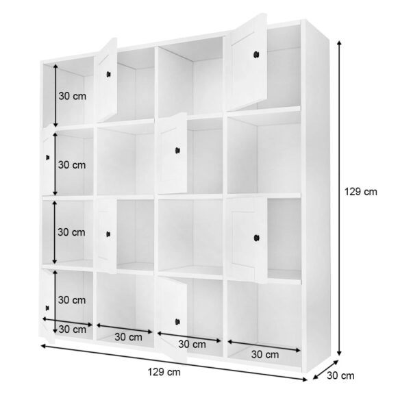 Βιβλιοθήκη Felix  χρώμα λευκό 129x30x129εκ.