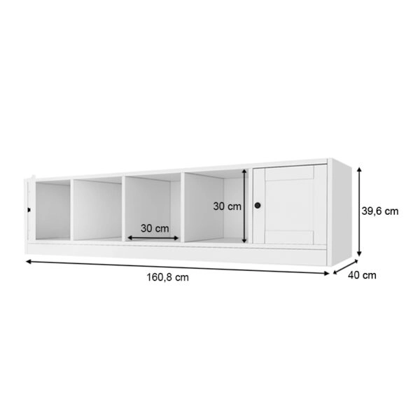 Έπιπλο τηλεόρασης Felix  χρώμα λευκό 160,8x40x39,6εκ.