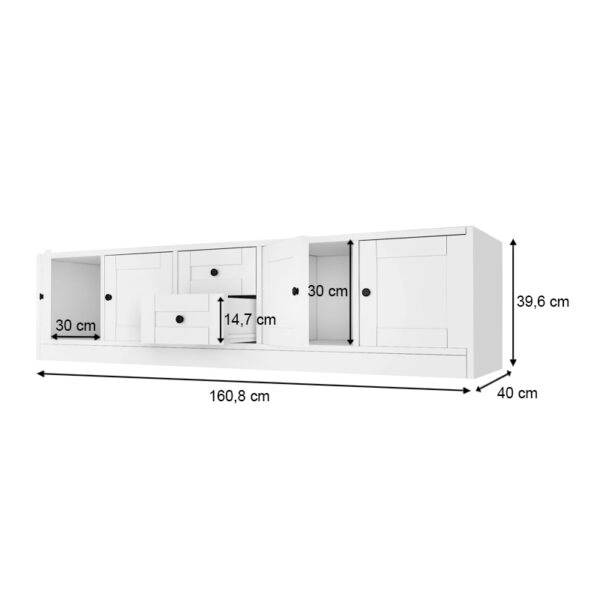 Έπιπλο τηλεόρασης Felix  χρώμα λευκό 160,8x40x39,6εκ.