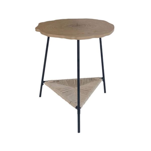 TREE SIDE TABLE ΦΥΣΙΚΟ ΜΑΥΡΟ 46x46xH52cm