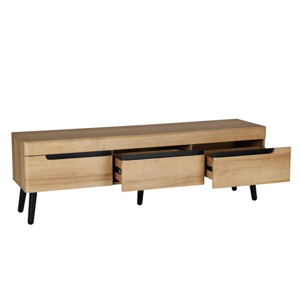 GRIF TV STAND ΦΥΣΙΚΟ ΜΑΥΡΟ 160x40xH50cm