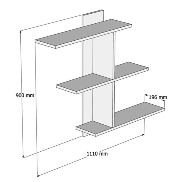 Ραφιέρα τοίχου Norman  sonoma-ανθρακί 110x19.5x90εκ