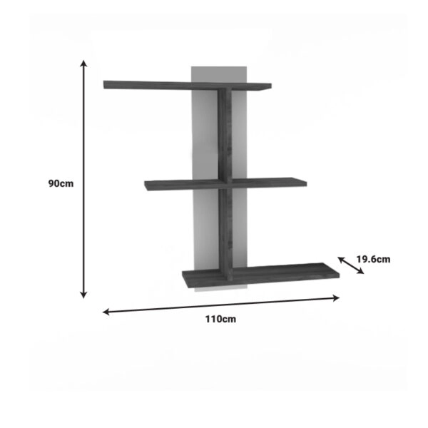 Ραφιέρα τοίχου Norman  μελαμίνη σε καρυδί-λευκή απόχρωση 110x19.5x90εκ