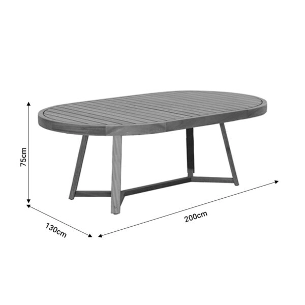 Τραπέζι Stellan  μασίφ ξύλο ευκαλύπτου 220x130x75εκ