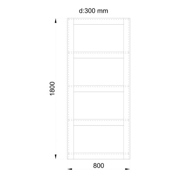 BEAT ΒΙΒΛΙΟΘΗΚΗ SONOMA 80x30xH180cm