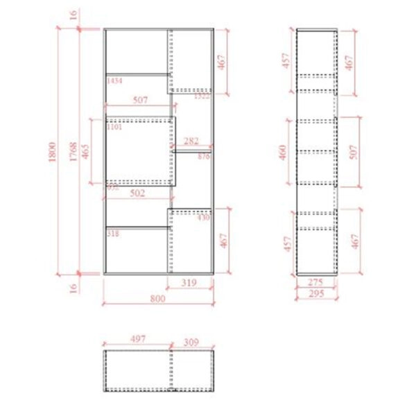 BOX ΒΙΒΛΙΟΘΗΚΗ SONOMA ΛΕΥΚΟ 80x30xH180cm