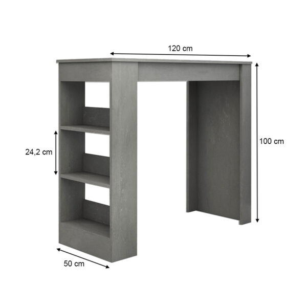 Τραπέζι μπαρ Deep  χρώμα γκρι σκυροδέματος 120x50x100εκ.