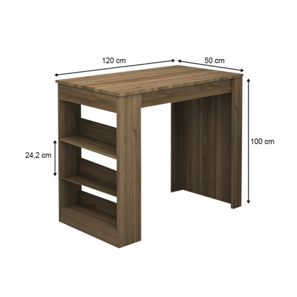 Τραπέζι μπαρ Deep  χρώμα καρυδί 120x50x100εκ.