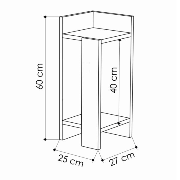 Κομοδίνο Elos  σετ 2 τεμαχίων χρώμα λευκό 25x27x60εκ.