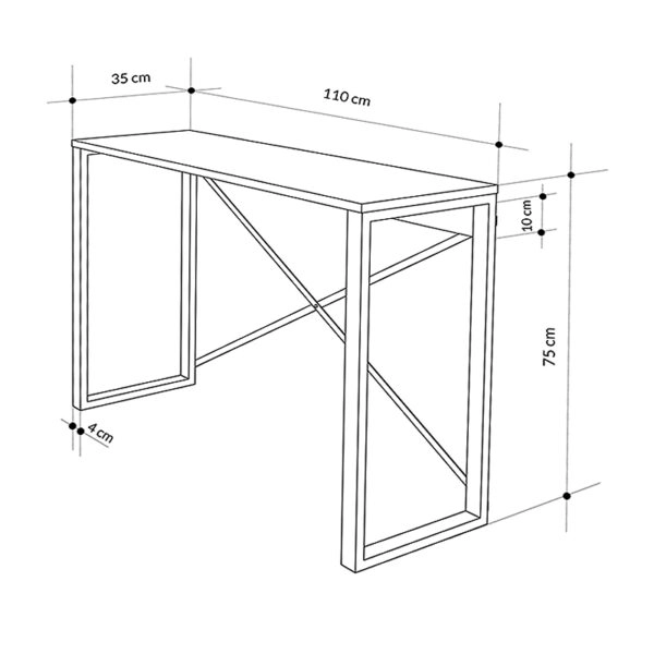 Κονσόλα Archie  χρώμα γκρι ρετρό - μαύρο 110x35x75εκ.