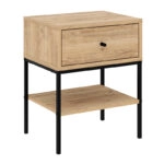 Κομοδίνο Lisa  χρώμα saphhire oak 45x35x56εκ.