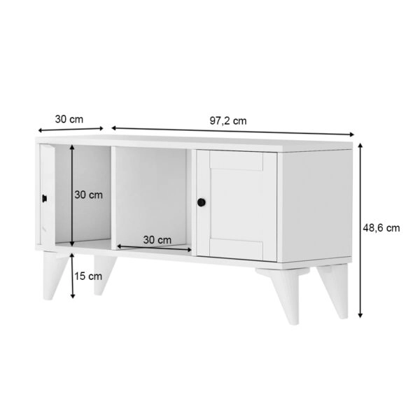 Έπιπλο τηλεόρασης Felix  χρώμα λευκό 97,2x30x48,6εκ.