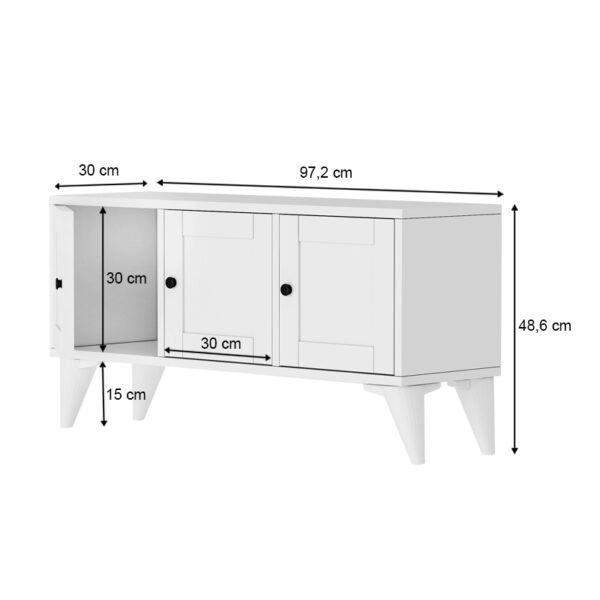 Έπιπλο τηλεόρασης Felix  χρώμα λευκό 97,2x30x48,6εκ.