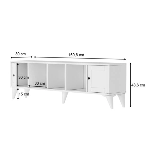 Έπιπλο τηλεόρασης Felix  χρώμα λευκό 160,8x30x48,6εκ.