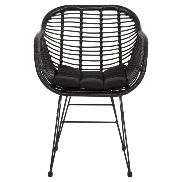 ΠΟΛΥΘΡΟΝΑ ΜΕ ΜΑΞΙΛΑΡΙ ΜΕΤΑΛΛΙΚΗ ALLEGRA HM5450.32 ΜΕ WICKER ΜΑΥΡΟ 58x59x82Υεκ.