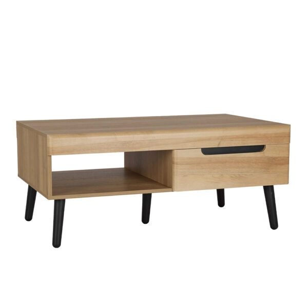 GRIF COFFEE TABLE ΦΥΣΙΚΟ ΜΑΥΡΟ ΜΑΥΡΟ 107x67xH46cm