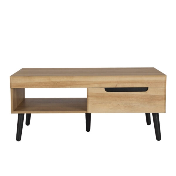 GRIF COFFEE TABLE ΦΥΣΙΚΟ ΜΑΥΡΟ ΜΑΥΡΟ 107x67xH46cm