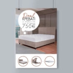 DEAL SET ΚΡΕΒΑΤΙ ΜΕ ΑΠΟΘΗΚ. ΧΩΡΟ ΚΑΙ ΣΤΡΩΜΑ BEIGE 14-753 210x162xH120cm