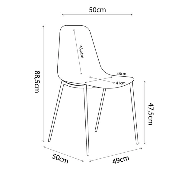 GRADA ΚΑΡΕΚΛΑ ΛΕΥΚΟ 50x46xH88,5cm