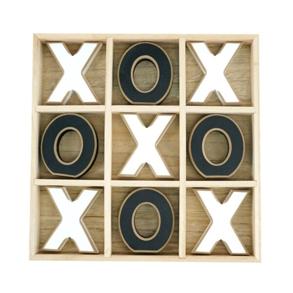Artekko Tic Tac Toe Διακοσμητική Τρίλιζα MDF Μαύρο (30.4x30.4x3.8)cm Σετ/10