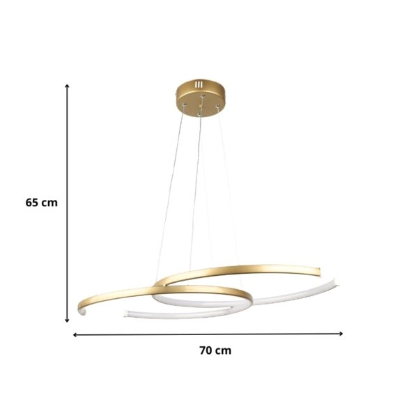 Φωτιστικό οροφής Led Cres  μεταλλικό χρώμα χρυσό 70x48x65εκ.