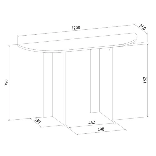 Κονσόλα Cortado  χρώμα καρυδί 120x35x75εκ.