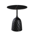 VOLCANO SIDE TABLE ΜΑΥΡΟ ΜΕ ΟΨΗ ΜΑΡΜΑΡΟΥ ΜΑΥΡΟ 50x50xH61cm