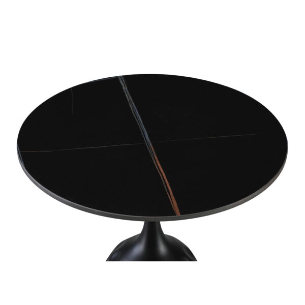 VOLCANO SIDE TABLE ΜΑΥΡΟ ΜΕ ΟΨΗ ΜΑΡΜΑΡΟΥ ΜΑΥΡΟ 50x50xH61cm