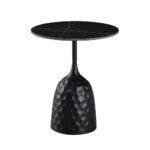 VOLCANO SIDE TABLE ΜΑΥΡΟ ΜΕ ΟΨΗ ΜΑΡΜΑΡΟΥ ΜΑΥΡΟ 50x50xH61cm