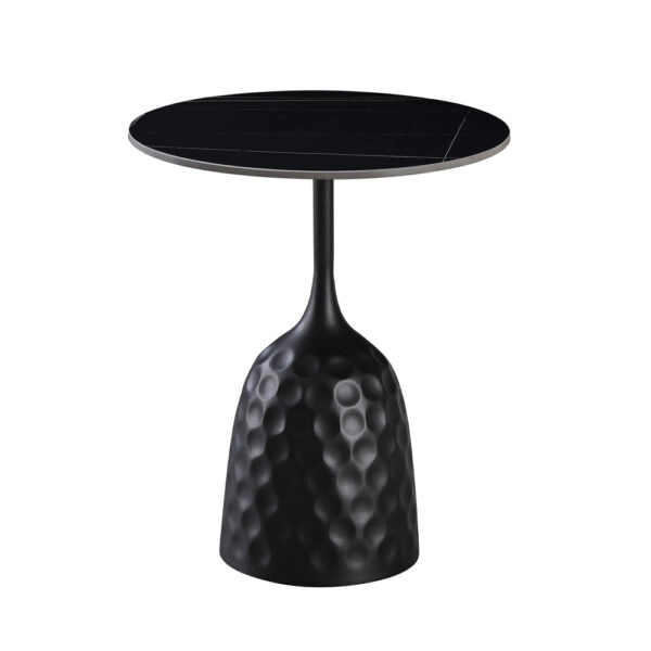 VOLCANO SIDE TABLE ΜΑΥΡΟ ΜΕ ΟΨΗ ΜΑΡΜΑΡΟΥ ΜΑΥΡΟ 50x50xH61cm