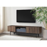 GROOVES TV STAND 3ΠΟΡΤΕΣ 1ΣΥΡΤΑΡΙ WOTAN OAK ΓΚΡΙ 180x40xH50cm