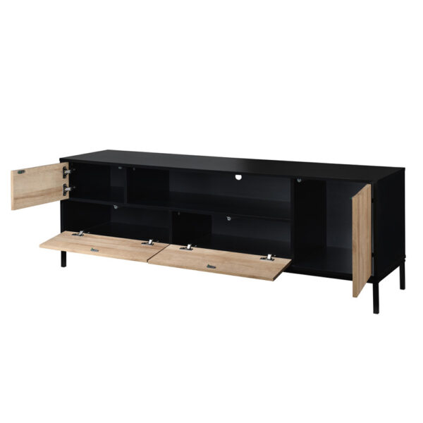 BLACKBIRD TV STAND RIVIERA OAK ΜΑΥΡΟ 160x40,5xH58cm