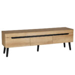 GRIF TV STAND ΦΥΣΙΚΟ ΜΑΥΡΟ 160x40xH50cm