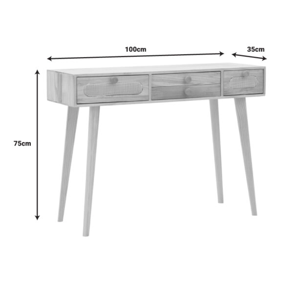 Κονσόλα Finian  ξύλο σε φυσική απόχρωση 100x35x75εκ