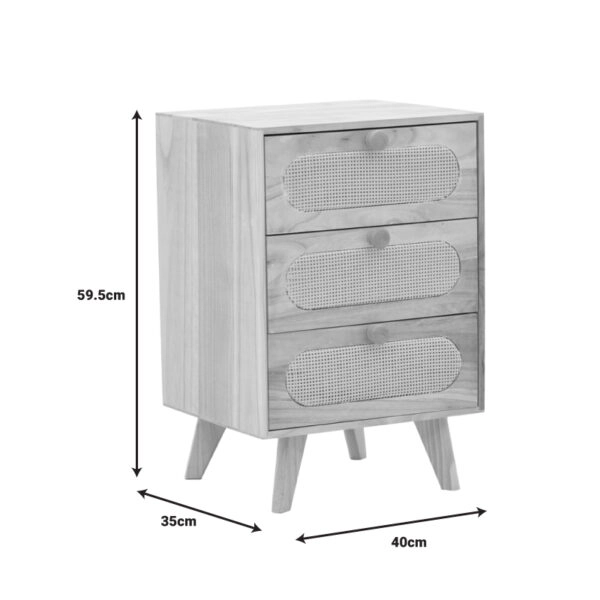 Κομοδίνο Finian  ξύλο σε φυσική απόχρωση 40x35x59.5εκ