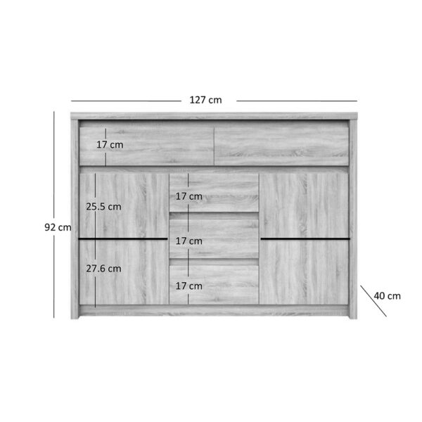 Μπουφές Norton 127x40x91.5εκ Sonoma