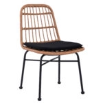 Καρέκλα Κήπου  AFRANIUS Φυσικό/Μαύρο Rattan/Μέταλλο 47x50x85cm