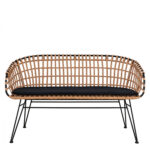 Καναπές Κήπου  ARVENIUS Φυσικό/Μαύρο Rattan 124x57x77cm