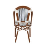 Καρέκλα Κήπου  MUTARAZI Λευκό/Μπλε Αλουμίνιο/Rattan 50x57x85cm