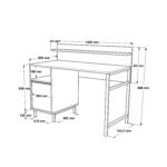 Γραφείο  WING Φυσικό Μοριοσανίδα/Μέταλλο 60x120x99.8cm