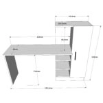 Γραφείο  CAMDEN Πεύκο/Μαύρο Μοριοσανίδα 152.3x40x120cm