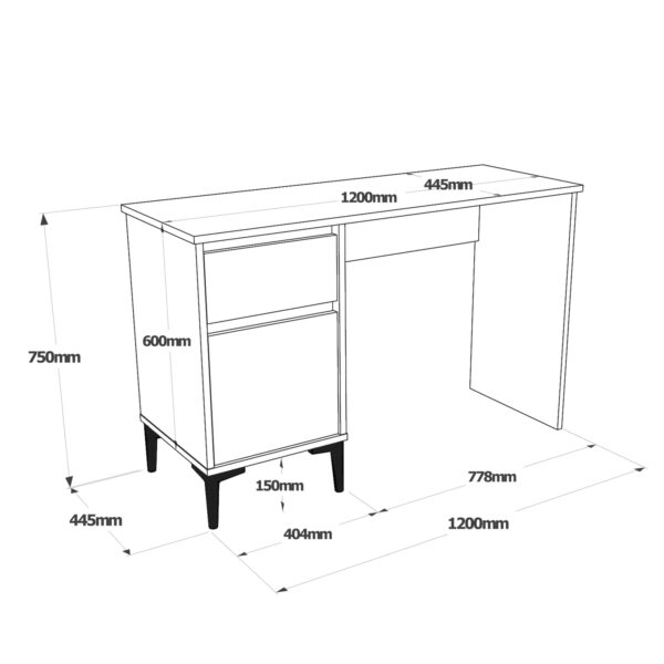 Γραφείο  CATFORD Δρυς Μοριοσανίδα/Πλαστικό 120x44.5x75cm