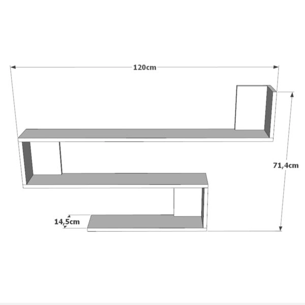 Ράφι Τοίχου  EALING Λευκό Μοριοσανίδα 120x145x71.4cm