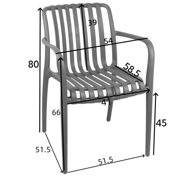 Πολυθρόνα Karmen  pp σε λευκή απόχρωση 58.5x54x80εκ