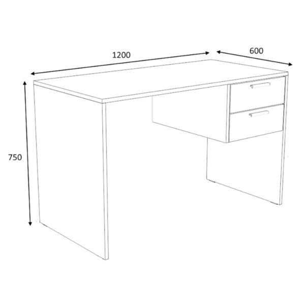 Γραφείο εργασίας Kada  χρώμα λευκό 120x60x75εκ.