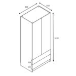 Ντουλάπα ρούχων Ricardo Megapap δίφυλλη χρώμα καρυδί 80x51,8x181εκ.