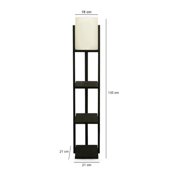 Φωτιστικό δαπέδου Verma  E27 Mdf/ύφασμα Pvc χρώμα wenge - κρεμ 21x21x135εκ.