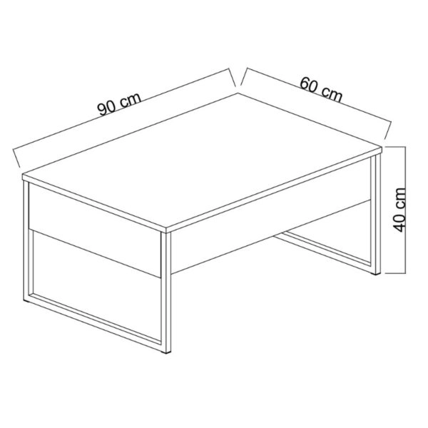 Τραπεζάκι σαλονιού Luxe Megapap χρώμα travertine - χρυσό 90x60x40εκ.