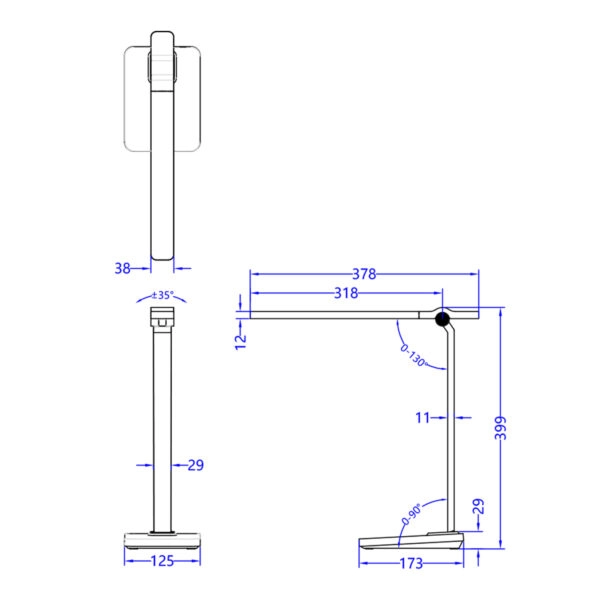 ΦΩΤΙΣΤΙΚΟ ΓΡΑΦΕΙΟΥ LED BLAIN PRO HM4448.01 ΛΕΥΚΟ ΧΡΩΜΑ ABS 17,3x12,5x39,9Υεκ.